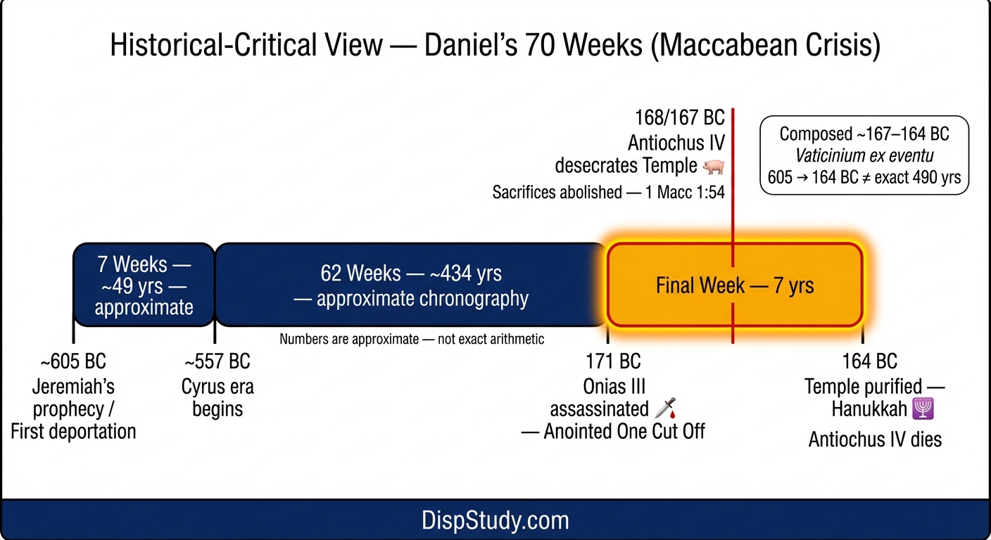 Historical-Critical Maccabean view of Daniel's Seventy Weeks β timeline from 605 BC to 164 BC centered on Antiochus IV Epiphanes